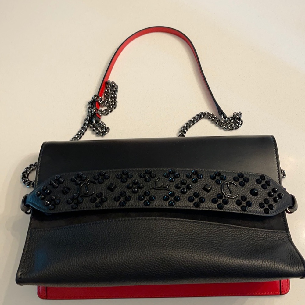 Brand new Christian Louboutin black shoulder bag/ wallet on chain/ clutch
